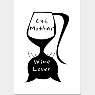 Cat Mother Wine Lover Posters and Art